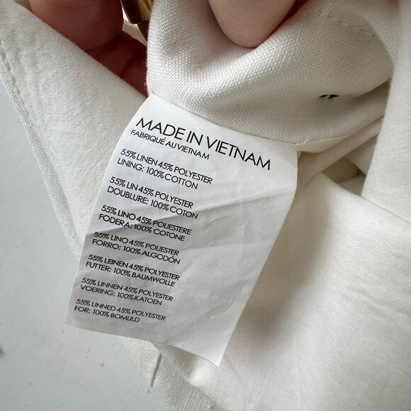 NWT Club Monaco Creme Emberlynn Linen Blend Jumpsuit 0 - Picture 9 of 16